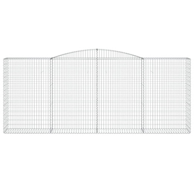 Kosze gabionowe, 7 szt, 400x50x160/180 cm, galwanizowane żelazo