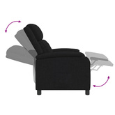 Fotel recliner Czarny tkanina