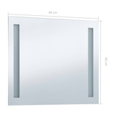 vidaXL Ścienne lustro łazienkowe z LED, 80 x 60 cm
