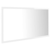 vidaXL Lustro łazienkowe LED, wysoki połysk, białe, 80x8,5x37cm, akryl
