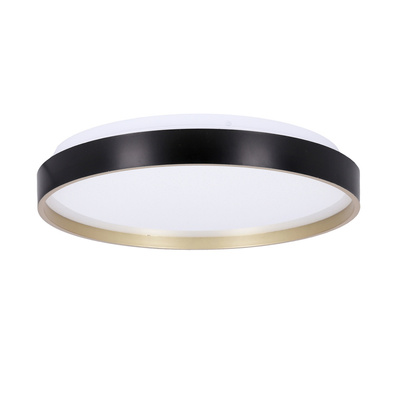 Florida lampa sufitowa plafon czarno złoty 18w led 33 cm klosz biały