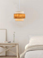 Lampa wisząca z abażurem Cork biała do salonu i jadalni