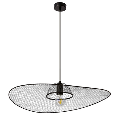 Lampa wisząca DECO designerska  – czarny klosz kapelusz – nowoczesne oświetlenie salonu i sypialni E27