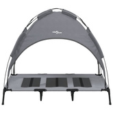 vidaXL Legowisko dla psa, z baldachimem, antracytowe, tkanina i stal