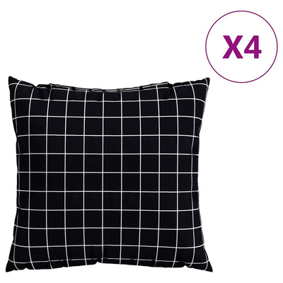 Poduszki rozrzucone Kratka 4 pcs Czarna kratka 40 x 40 cm
