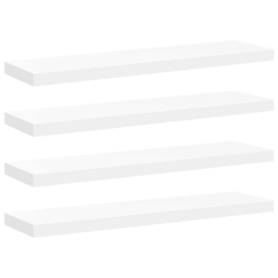 vidaXL Półki ścienne, 4 szt., białe, 90x23,5x3,8 cm, MDF