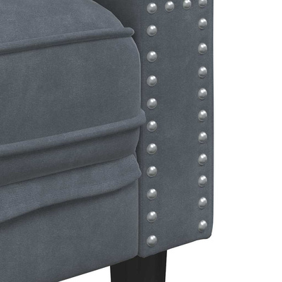 Sofa Ciemnoszary 194 x 74,5 x 70,5 cm Aksamit