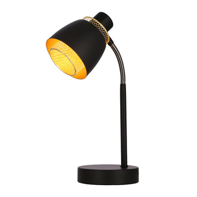 Aleksandria lampa stołowa  e14 klosz czarny+złoty