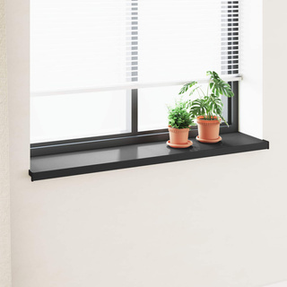 Parapet okienny Czarny z rysunkiem drewna 120 x 35 x 4,5 cm PVC
