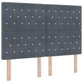 Łóżko z box spring LED z materacem ciemnoszary 140 x 200 cm