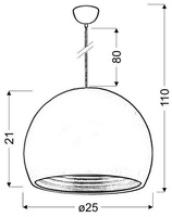 Lampa sufitowa wisząca 1X60W E27 zielony /srebrny PICTOR 31-24930