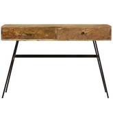 vidaXL Biurko z szufladami, lite drewno mango, 110 x 50 x 76 cm