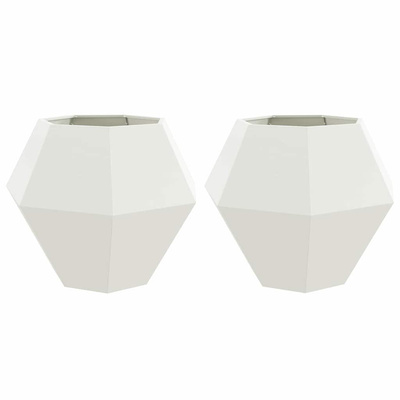 Donica 2 pcs Biały 100 x 100 x 80 cm Stal