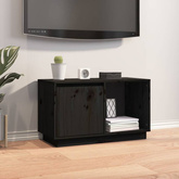 vidaXL Szafka pod TV, czarna, 74x35x44 cm, lite drewno sosnowe