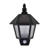 Ścienne lampy solarne, 2 szt., z detektorem ruchu, czarne
