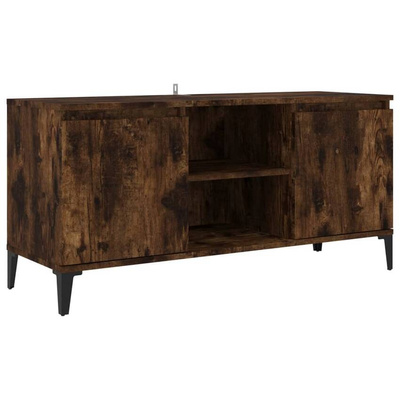 vidaXL Szafka pod TV, metalowe nóżki, przydymiony dąb, 103,5x35x50 cm