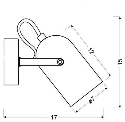 Lampa ścienna kinkiet 1X40W E14 szary GRAY 91-66473