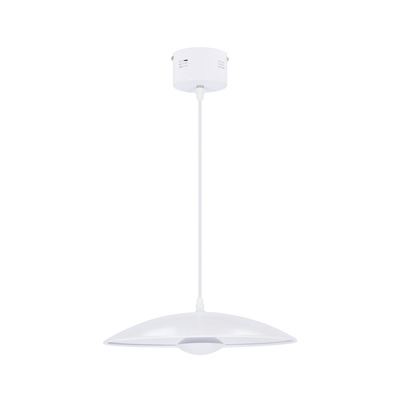 Lampa wisząca LUND 34 cm minimalistyczna – biały klosz talerz - skandynawska lampa nad stół LED