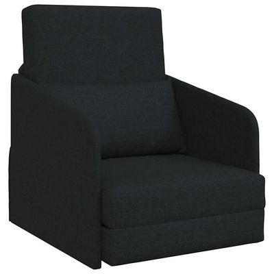 Sofa Bed Czarny 65 x 80 x 83 cm tkanina