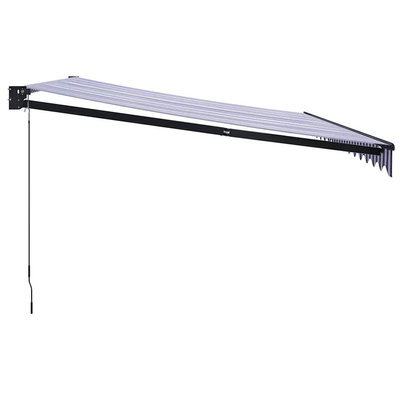 Zwijana markiza, niebiesko-biała, 4x3 m, tkanina i aluminium