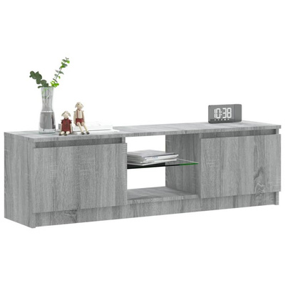 vidaXL Szafka pod TV z LED, szary dąb sonoma, 120x30x35,5 cm