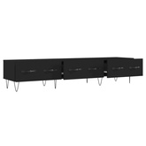 vidaXL Szafka pod TV, czarna, 150x36x30 cm, materiał drewnopochodny wariant 5