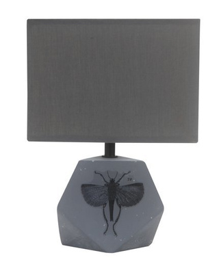 Lampka nocna Animi szara z abażurem 1xE14 lampa stołowa
