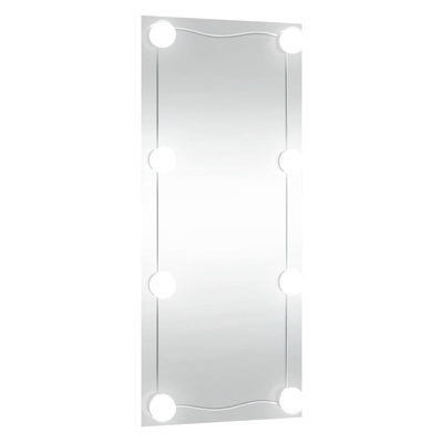 vidaXL Lustro ścienne z LED, 40x80 cm, szklane, prostokątne