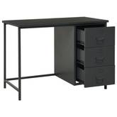 vidaXL Industrialne biurko z szufladami, antracyt, 105x52x75 cm, stal