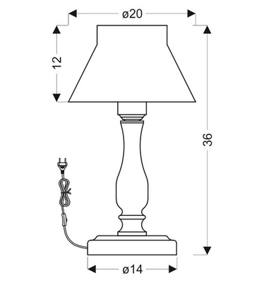Lampka nocna Zefir biała z abażurem klasyczna E27 40W