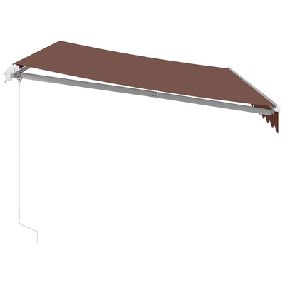 Ręcznie zwijana markiza z LED, brązowa, 350x250 cm