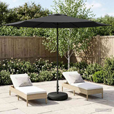 Parasol ogrodowy z podstawą 300 x 300 cm Poliester Prostokątny
