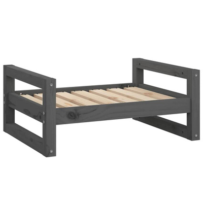 vidaXL Legowisko dla psa, szare, 65,5x50,5x28 cm, lite drewno sosnowe