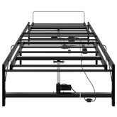 Elektro Regulowany Stelaż Łóżka Czarny 100 x 190 cm Stal