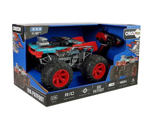 Auto Terenowe Zdalnie Sterowane 1:14  2.4G RC Czerwone Duże Koła