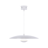Lampa wisząca LUND 48 cm minimalistyczna – biały klosz talerz - skandynawska lampa do jadalni i salonu LED