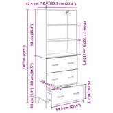 Highboard Dąb rzemieślniczy 69,5 x 34 x 180 cm