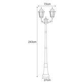 Lampa ogrodowa stojąca K-7006A2/2 CZARNY z serii LOZANA