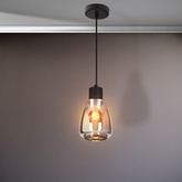 MOLDO lampa wisząca czarny 1x40W E27 klosz dymiony  31-35080