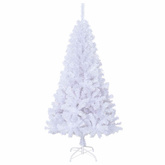 Sztuczna choinka z 150 diodami LED Biały 120 cm PVC i stal