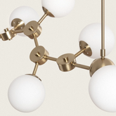 Żyrandol Złoty Lampa wisząca szklane Kule Abruzzo Gambino 10xE27