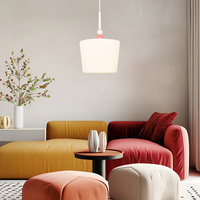 Lampa wisząca z abażurem Bebe biała do salonu E27 pojedyncza