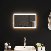 Lustro łazienkowe LED przezroczysty 50 x 30 cm szkło hartowane