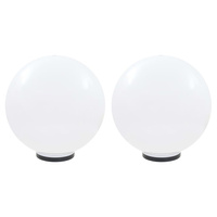 Lampy ogrodowe LED, 2 szt., kuliste, 50 cm, PMMA