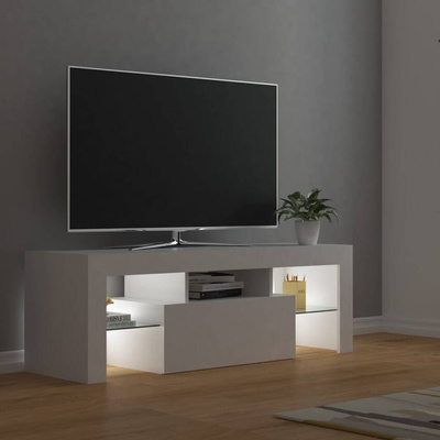vidaXL Szafka pod TV z oświetleniem LED, biała, 120x35x40 cm