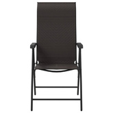 vidaXL Składane krzesła ogrodowe, 4 szt., czarna kawa, polirattan