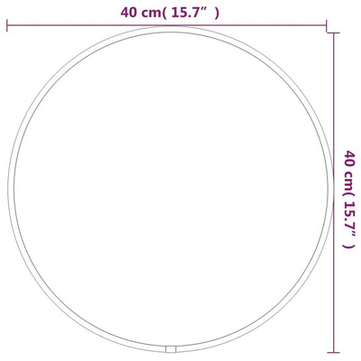 vidaXL Lustro ścienne, czarne, Ø 40 cm, okrągłe