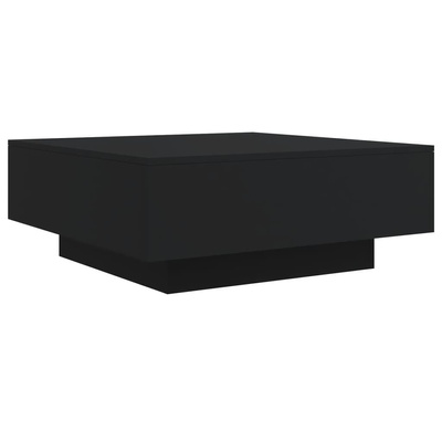 Stolik kawowy z oświetleniem LED, czarny, 80x80x31 cm