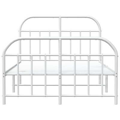vidaXL Metalowa rama łóżka z wezgłowiem i zanóżkiem, biała, 120x200 cm wariant 4
