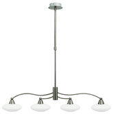 Lampa wisząca Elisa czteropunktowa z szklanymi kloszami nad stół G9
